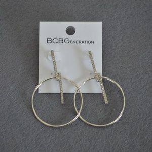 BCBG Generation Silver Hoop Earings